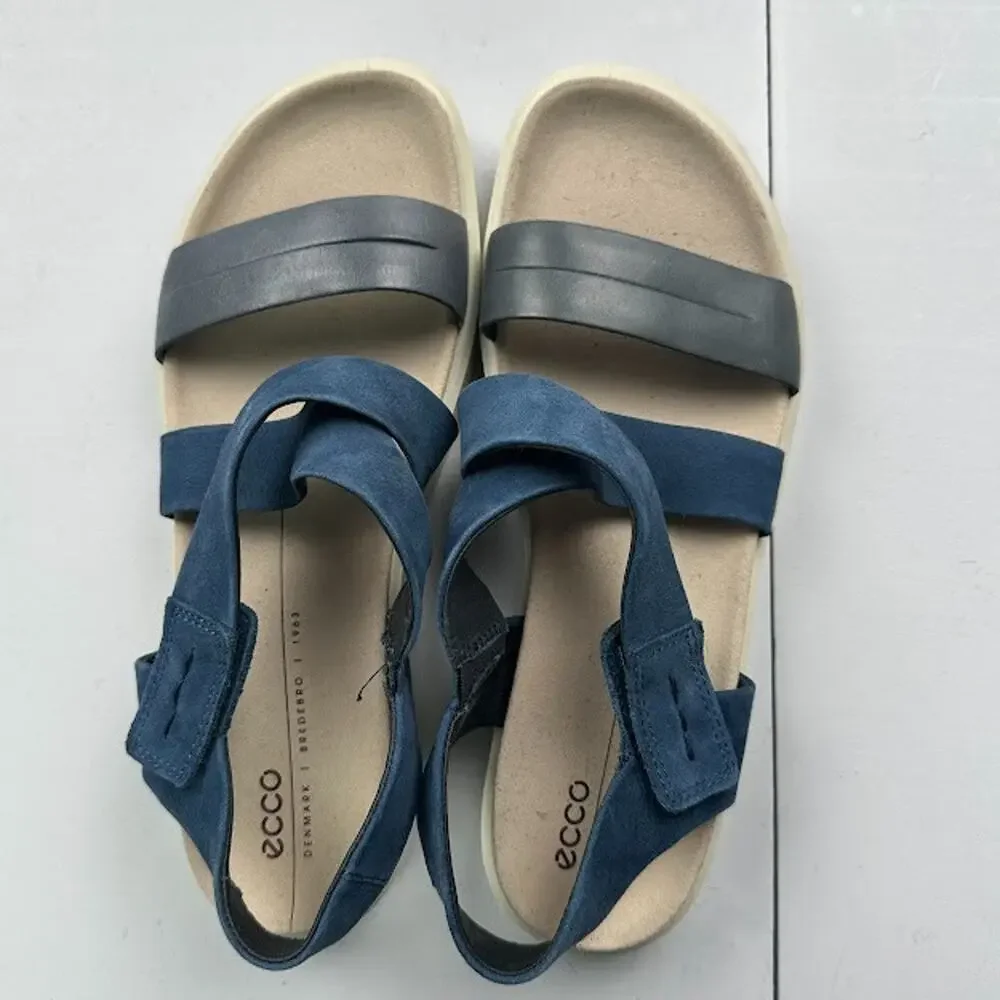 ECCO Flowt Sandals Womens 8 Blue Sandal Strappy Comfort Minimalist Preppy - Picture 10 of 12